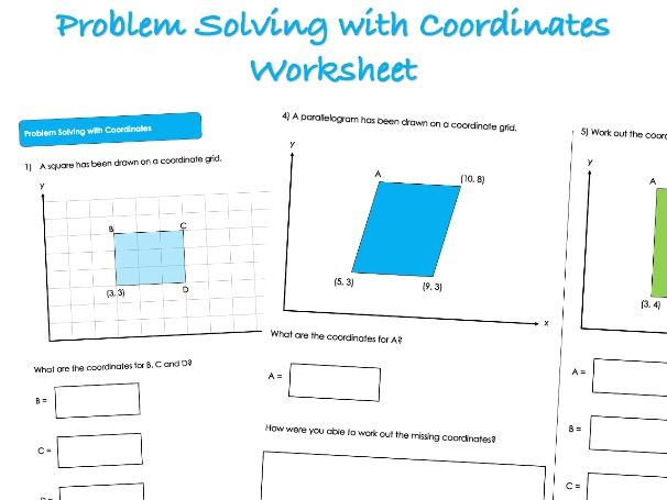 Position and Direction Worksheet - Problem Solving with Coordinates
