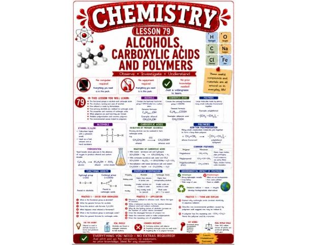 Chemistry cover lesson 79: Alcohols and carboxylic acids (Ch79) science stand alone lesson