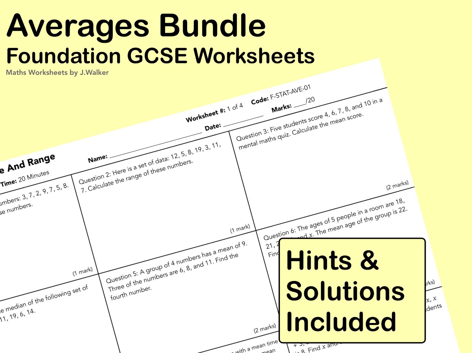 GCSE Maths: Averages Bundle - Foundation Tier