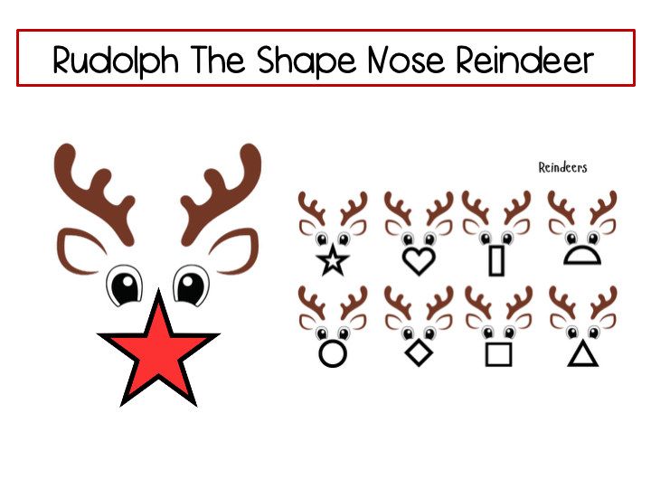 Christmas Matching Shapes - Rudolph The Shape Nose Reindeer