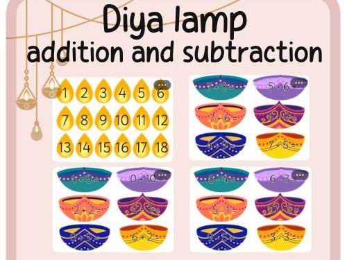 Diya lamp addition and subtraction- continuous provision