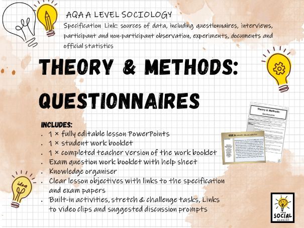 AQA A level Sociology - Theory and Methods - Methods in Context - Questionnaires