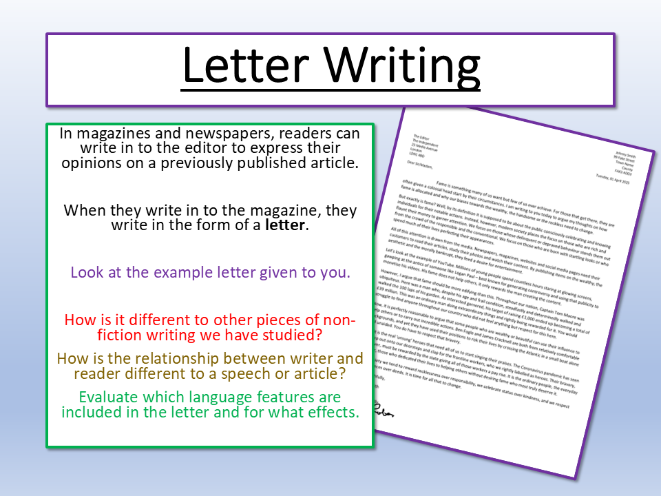 Edexcel IGCSE English Language Letters