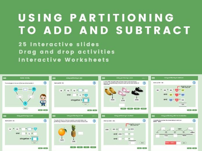 using partitioning to add and subtract year 5 and 6
