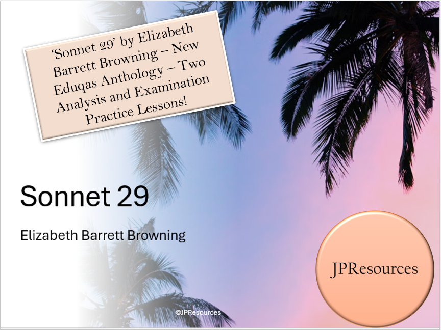 Sonnet 29 - New Eduqas Poetry Anthology - Two GCSE Lessons
