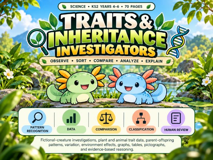 KS2 Inheritance & Variation Investigators Science Worksheets 70 Pages