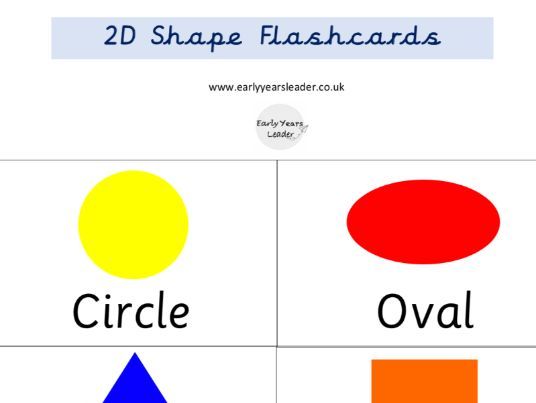 2D Shape Flashcards EYFS Year 1 Year 2