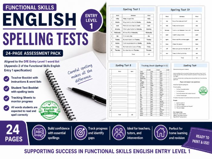 Entry Level 1 Functional Skills Spelling