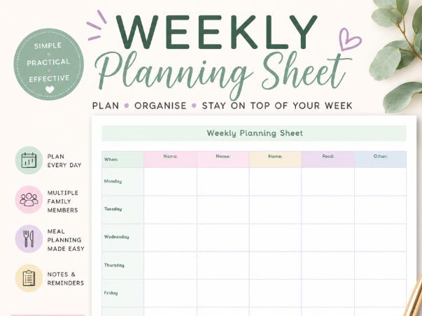 Family Weekly Planning Sheet (PDF)