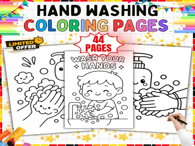 Hand Washing Coloring Pages | 44 Printable Sheets | Health and Hygiene Activity
