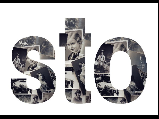 History display letters - lowercase letters (B&W photos)