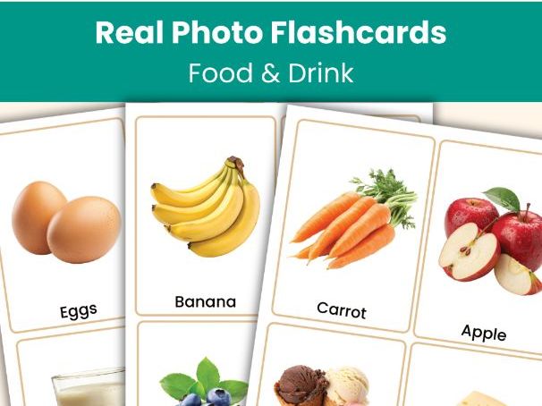 Food & Drink Flashcards | 84 Real Photo Flashcards for Early Years, KS1 & ESL Vocabulary