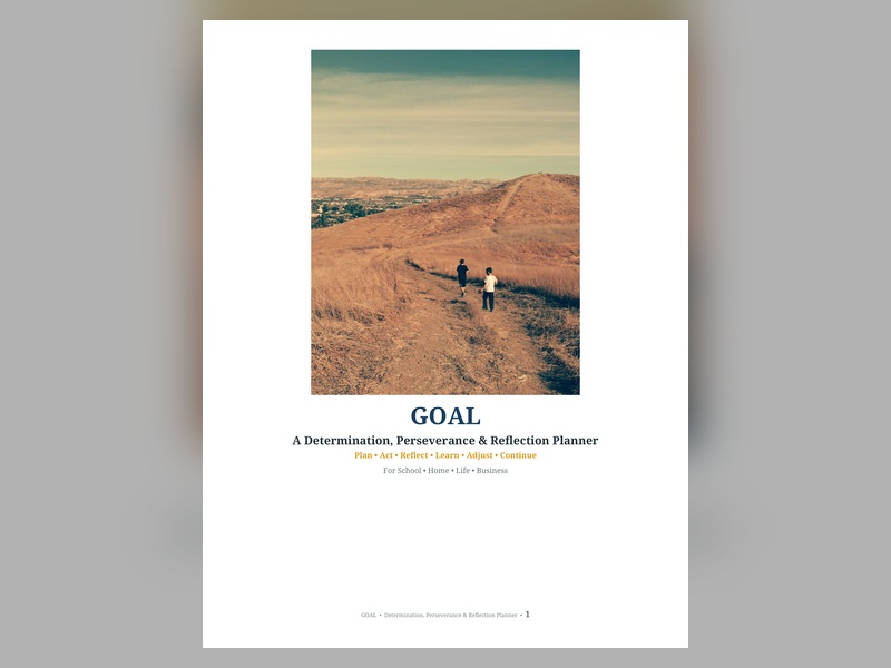 GOAL: Determination, Perseverance & Reflection Planner | High School Goal Setting