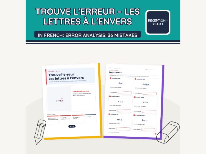 French Find the Mistake: Letter Reversals