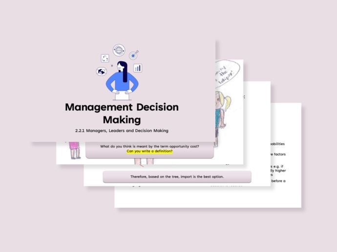 AQA Business - 2.2.1 Management decision making (Updated for 2024 AQA Spec)