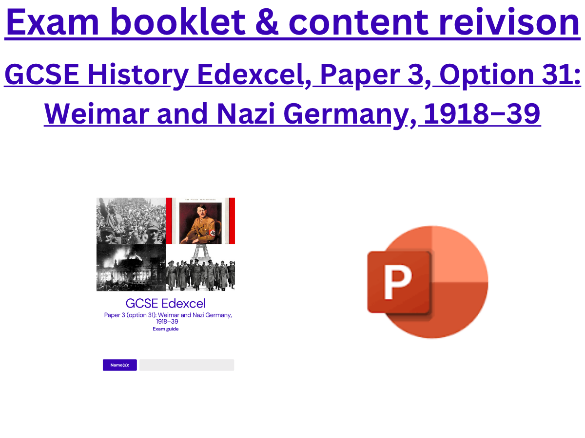 Edexcel History Weimar & Nazi Germany Exam Bundle | Teaching Resources