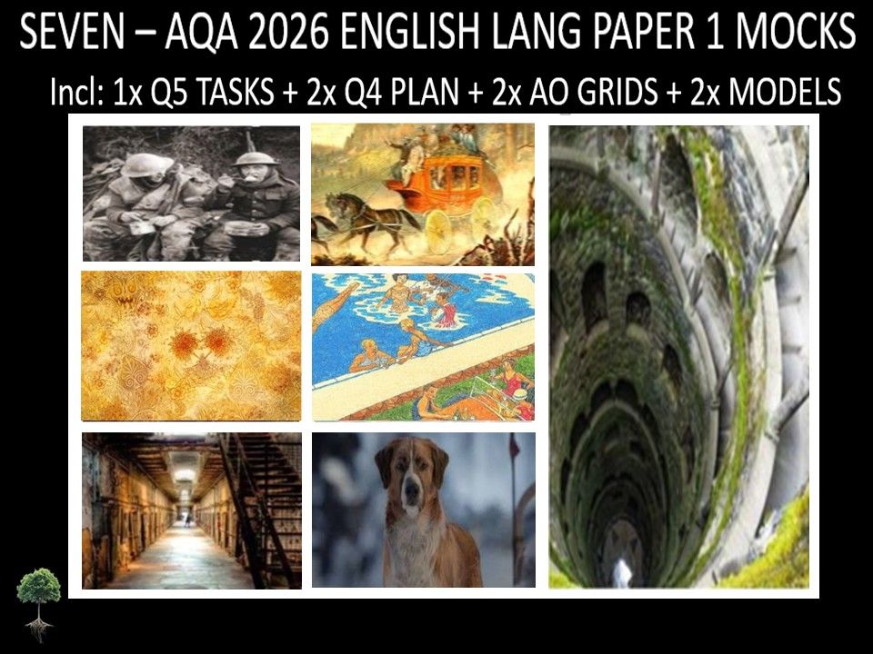 SEVEN - AQA PAPER 1 | 2026 FULL MOCKS | Q5 TASKS | Q4 PLAN | AO GRIDS | MODELS