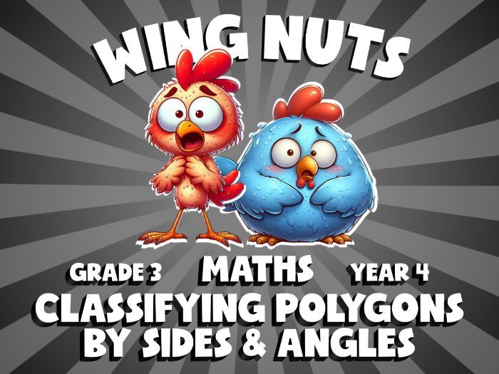 Classifying Polygons by Sides & Angles WING NUTS Maths Game | No-Prep Year 4 Review Activity