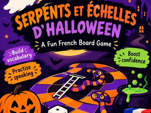 French Halloween Snakes and Ladders