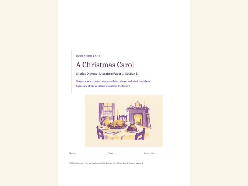 A Christmas Carol quotation bank: 20 quotations to learn