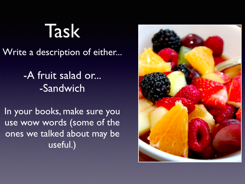 food description examples food adjectives