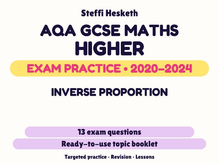 AQA GCSE Maths Higher: Inverse proportion Exam Questions | 2020-2024