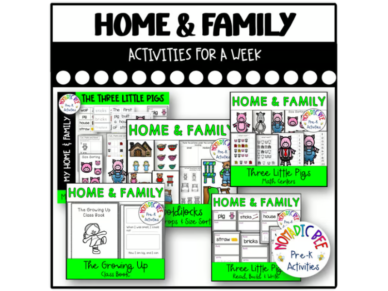 All About Me: Home and Family Activities for a week