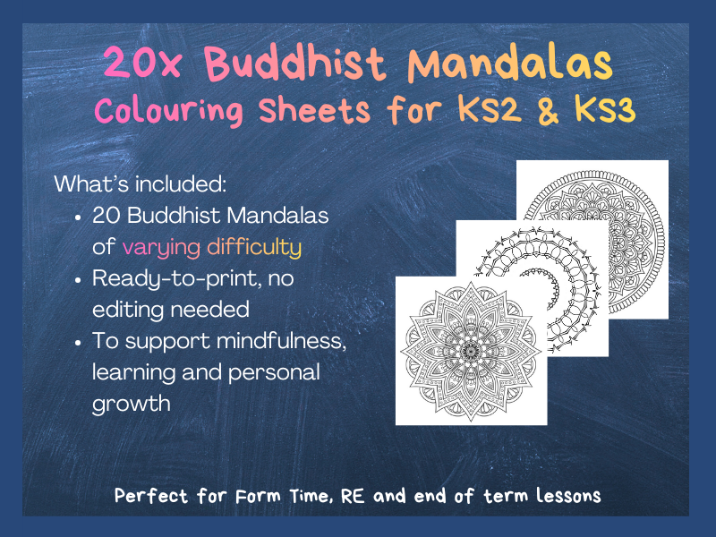 20x Buddhist Mandalas A4 Colouring Sheets | Mindfulness & Learning