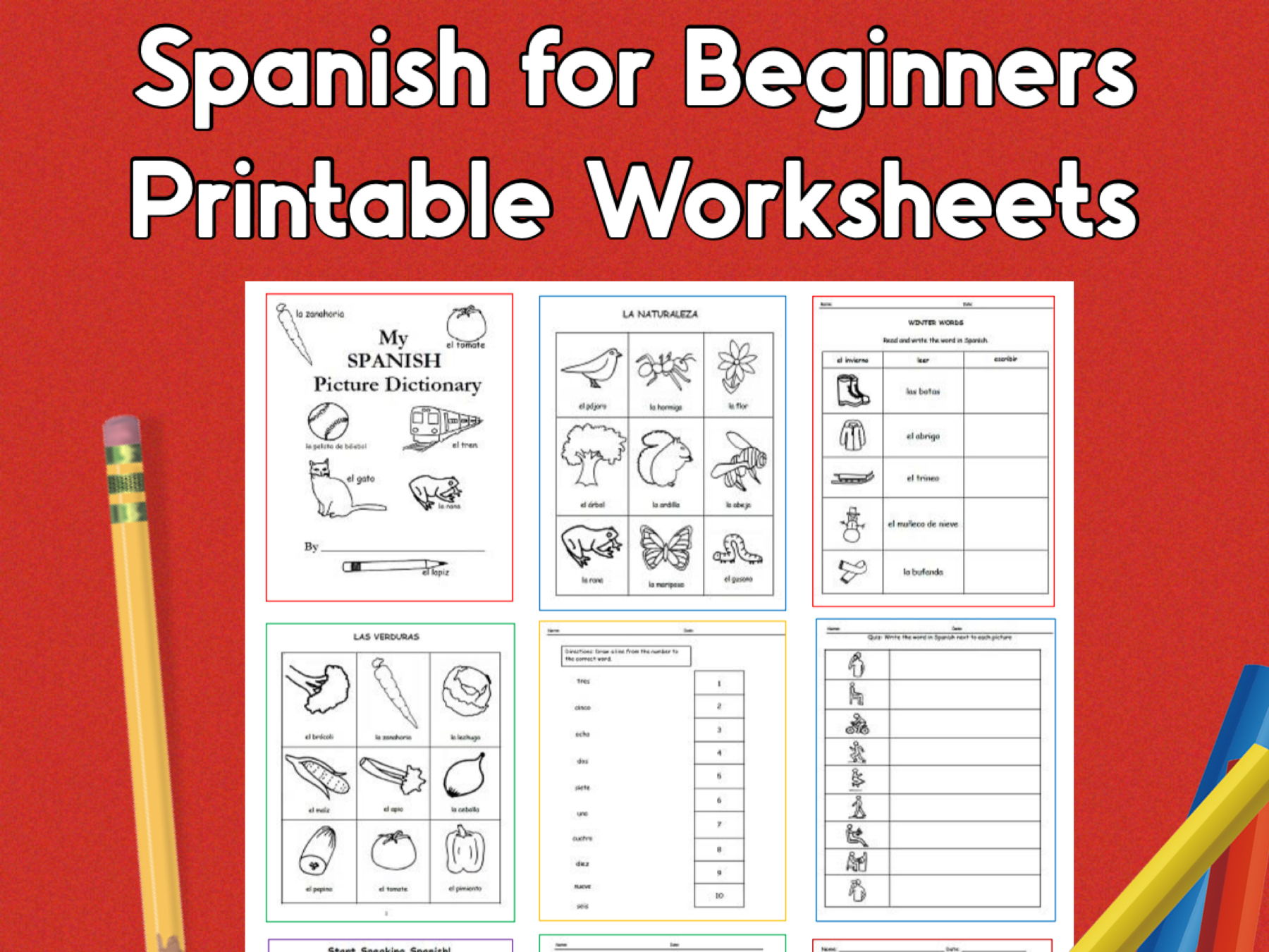 Spanish for Kids | Coloring Pages and Activities Bundle