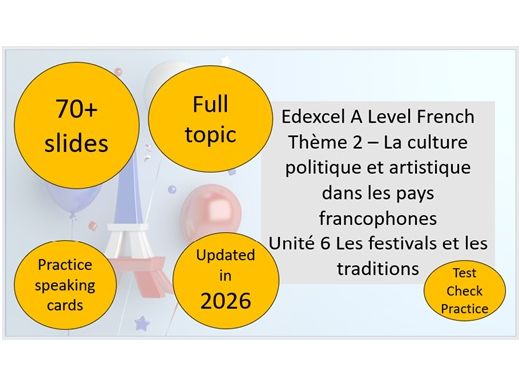 EDEXCEL A Level French – Les festivals et les traditions FULL TOPIC