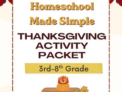 Thanksgiving Activity Packet | Grades 3rd-8th