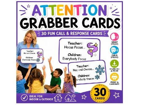 30 Attention Grabber Cards – Call & Response (EYFS / KS1)
