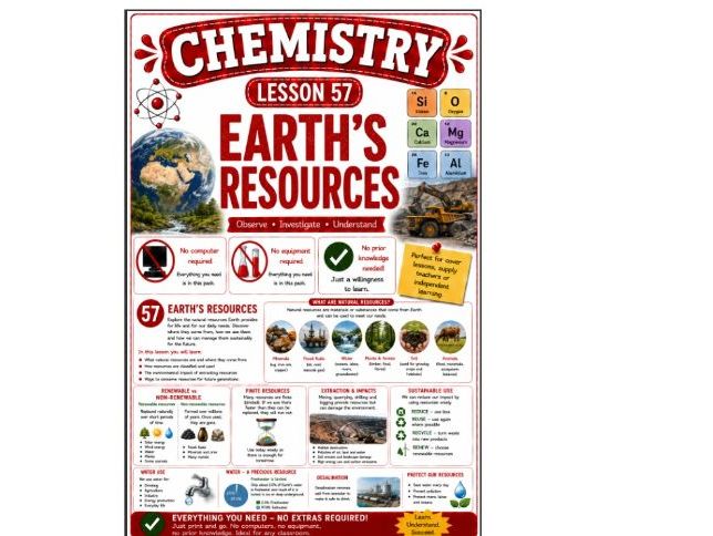 Chemistry cover lesson 57: Earth's resources (Ch57) science stand alone cover