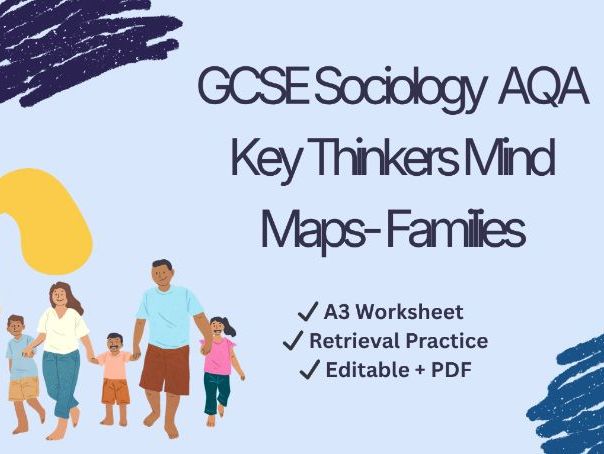 GCSE Sociology AQA Families Revision | A3  Worksheets | Key Thinkers | Retrieval Practice