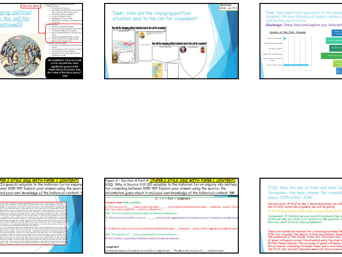 Paper 1: The crusades, c.1095-1204 - UNIT 1 (3 lessons)