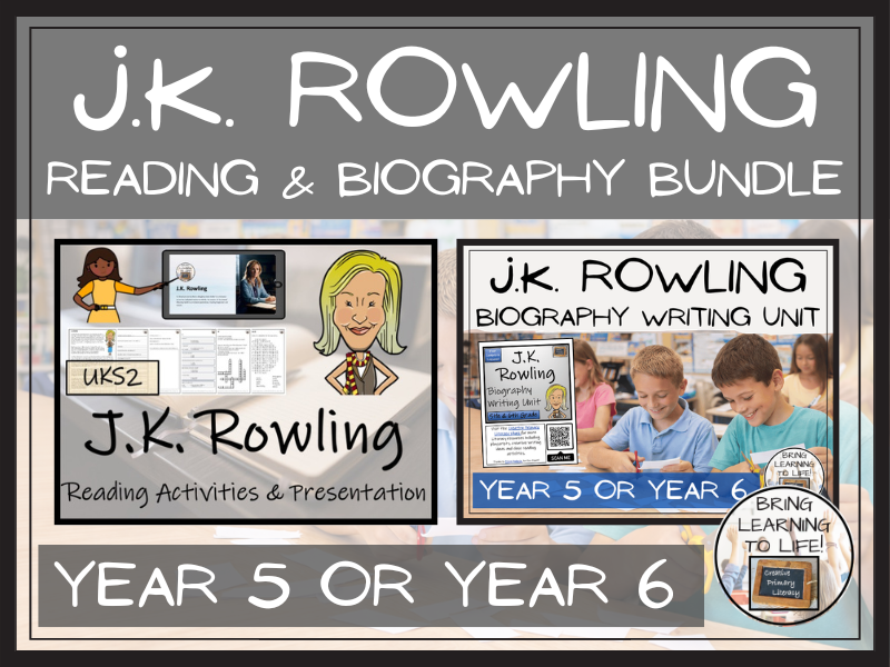 J.K. Rowling Reading Comprehension and Biography Bundle | UKS2