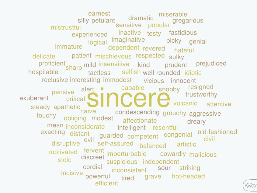 358 words to describe people's personalities