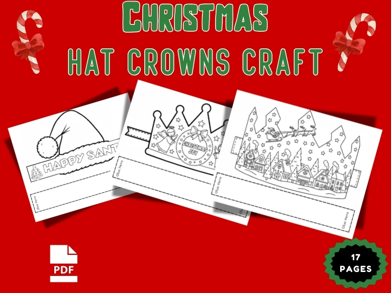 Christmas Hat Crown Craft Headband – Preschool Craft Activity