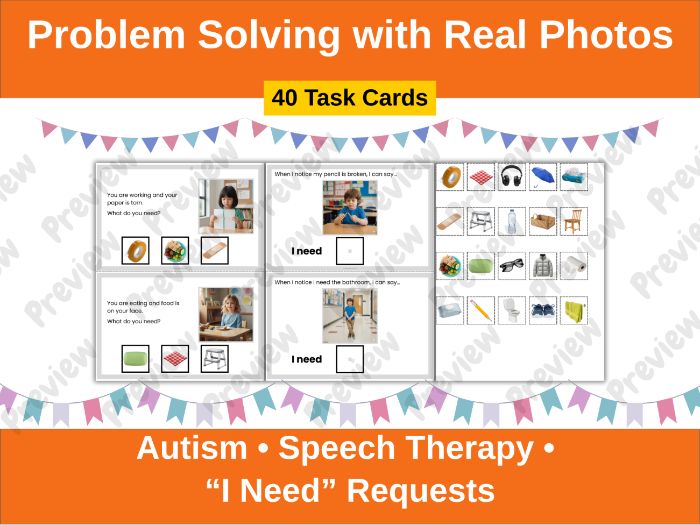 Autism Problem-Solving Task Cards (Real Photos)