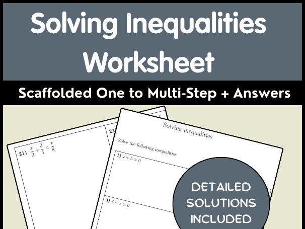 Solving Inequalities Worksheet | Scaffolded One to Multi-Step + Answers