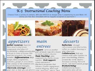 K-5 Instructional Coaching Menu (Beginner's Menu)