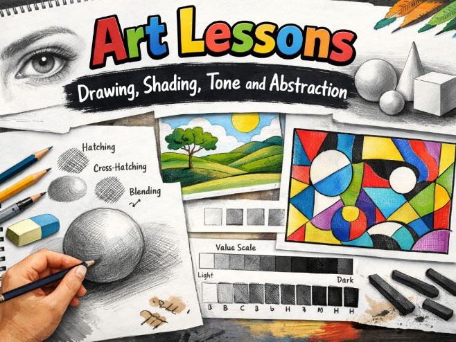 Key Stage 3 Art Lessons - Drawing, Tone, Shade, Observation and Abstraction