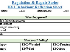 KS1 Restorative Reflection Sheet