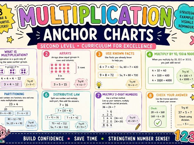 Multiplication Second Level/KS2 Anchor Charts