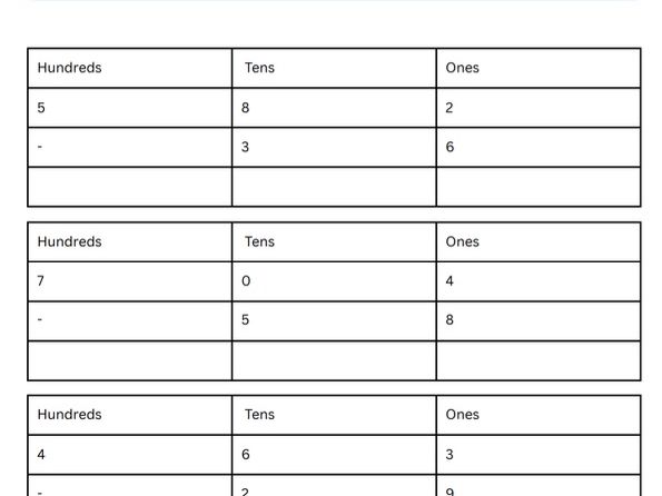 Year 6 subtraction with exchanging - Arithmetic catch up intervention
