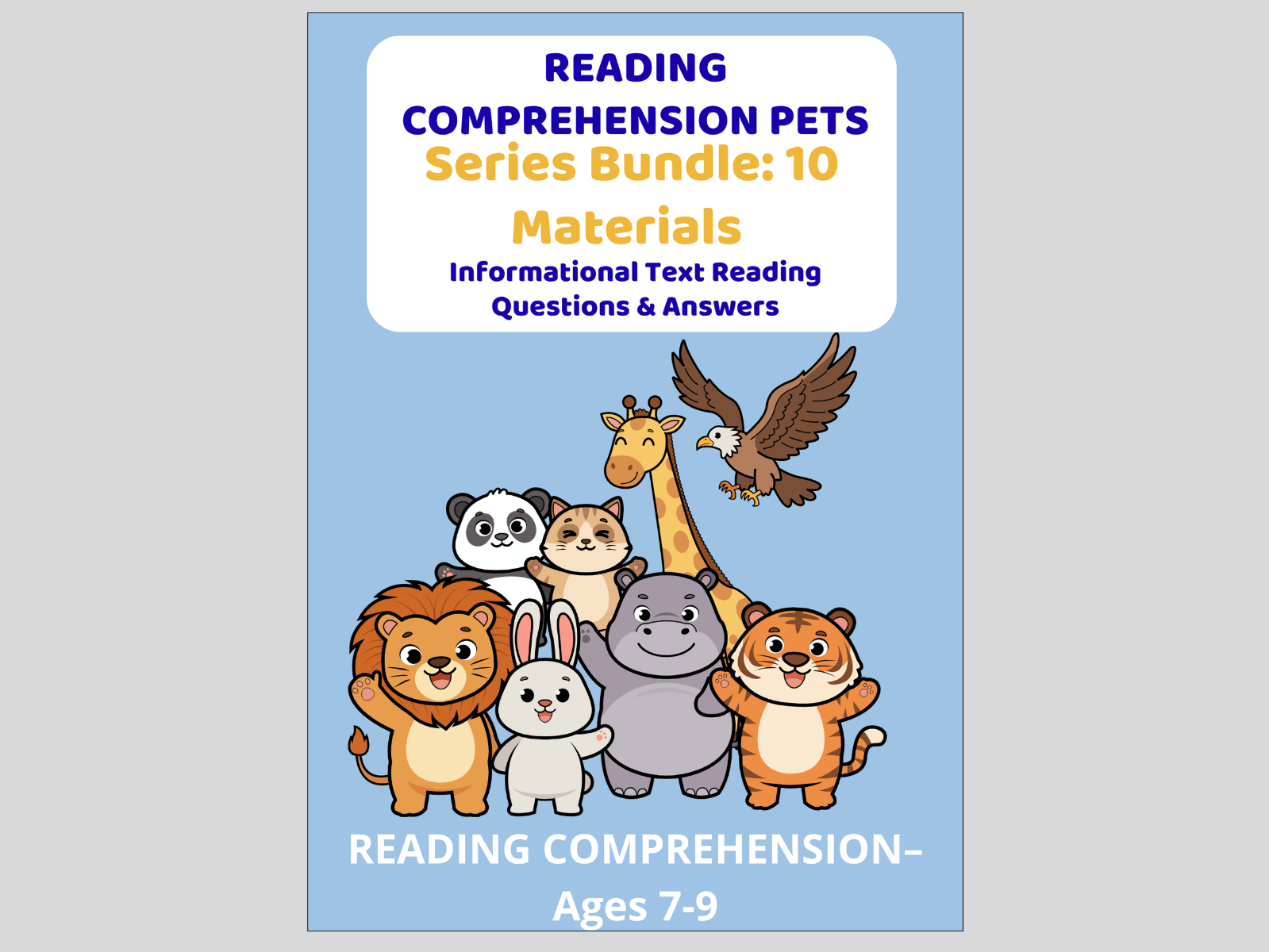Reading Comprehension Pets - Series Bundle with 10 Materials Informational Text