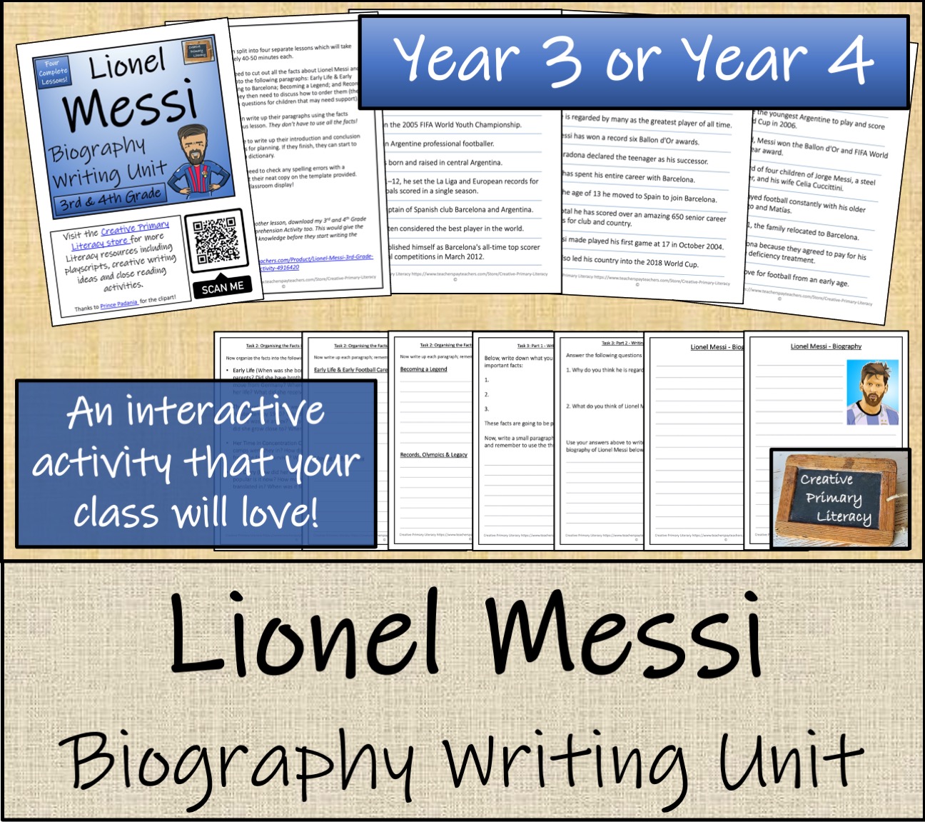 Lionel Messi Biography Writing Unit | Year 3 or Year 4 | Teaching Resources