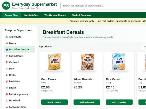 Interactive Supermarket Simulation