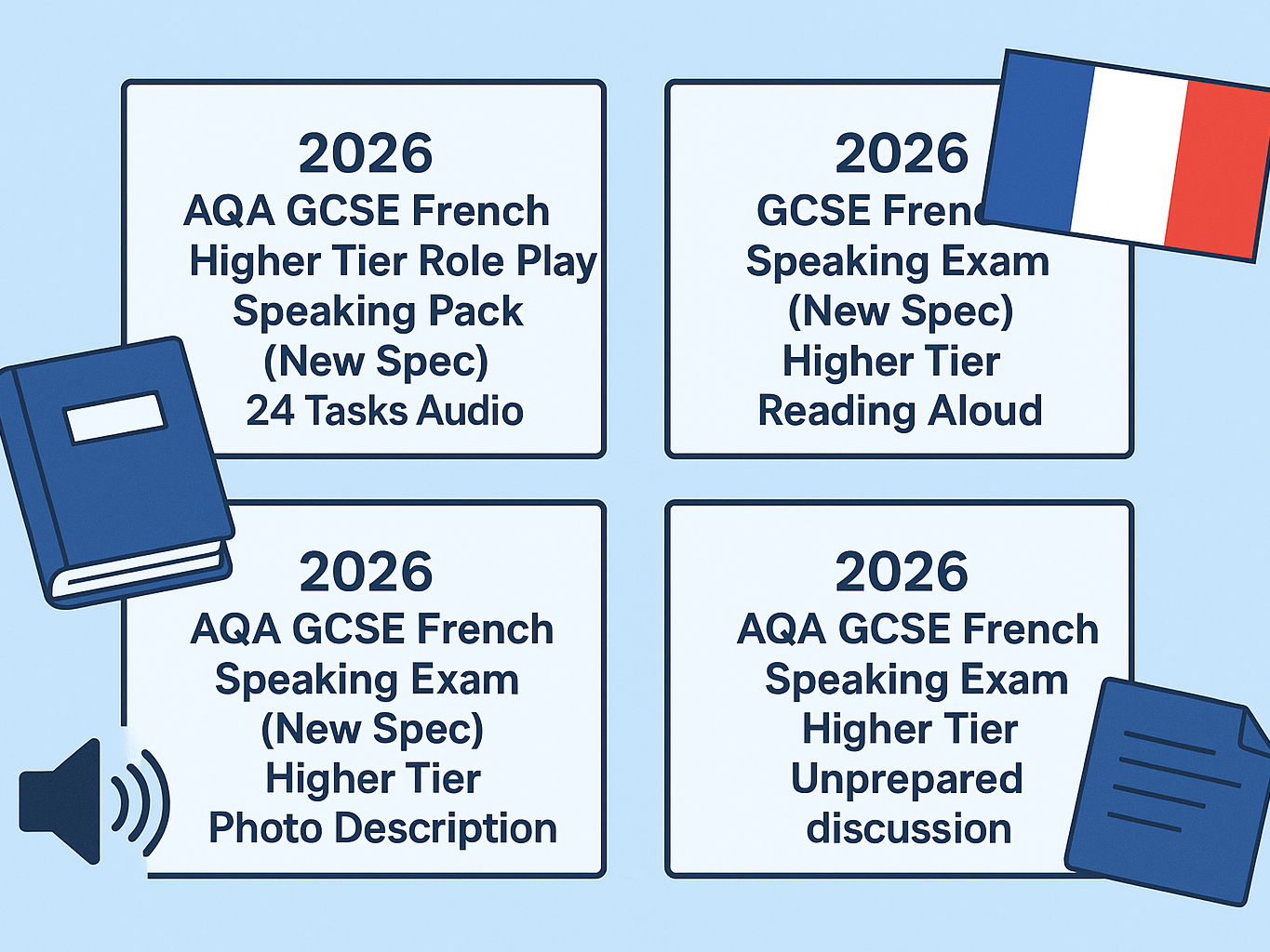 2026 AQA GCSE Speaking exam bundle - Higher Tier