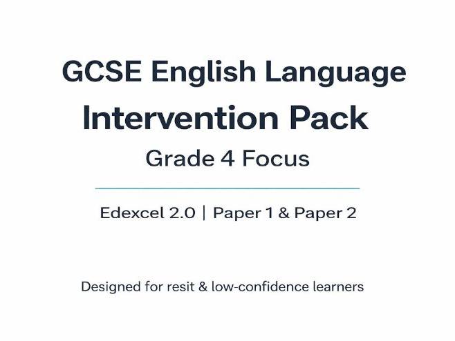 GCSE English Language Intervention Pack (Edexcel 2.0) – Grade 4 Booster | Paper 1 & Paper 2